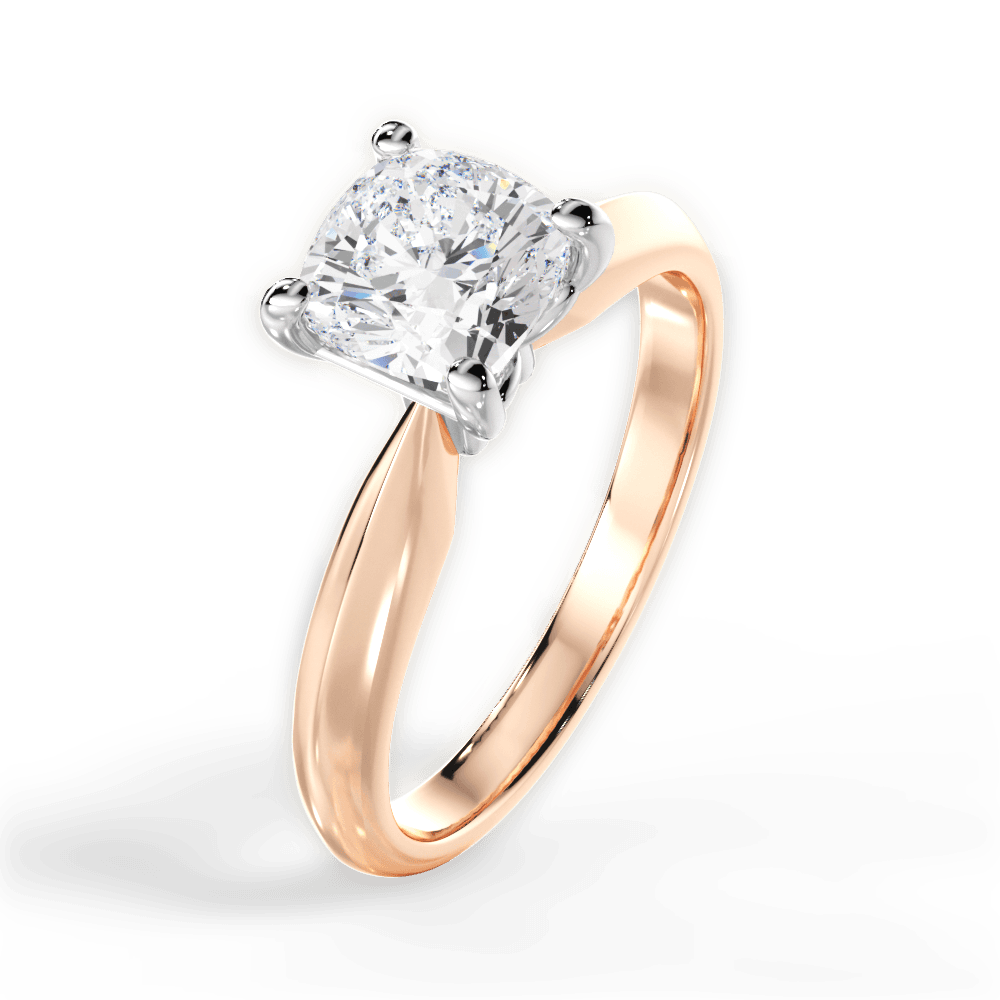 Aria Cushion Cut Lab Grown Diamond 18Kt Rose Gold Engagement Ring - View 4