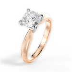 Aria Cushion Cut Lab Grown Diamond 18Kt Rose Gold Engagement Ring - View 4