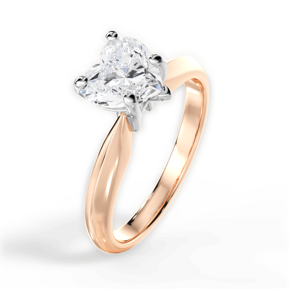 Aria Heart Cut Lab Grown Diamond 18Kt Rose Gold Engagement Ring - View 3