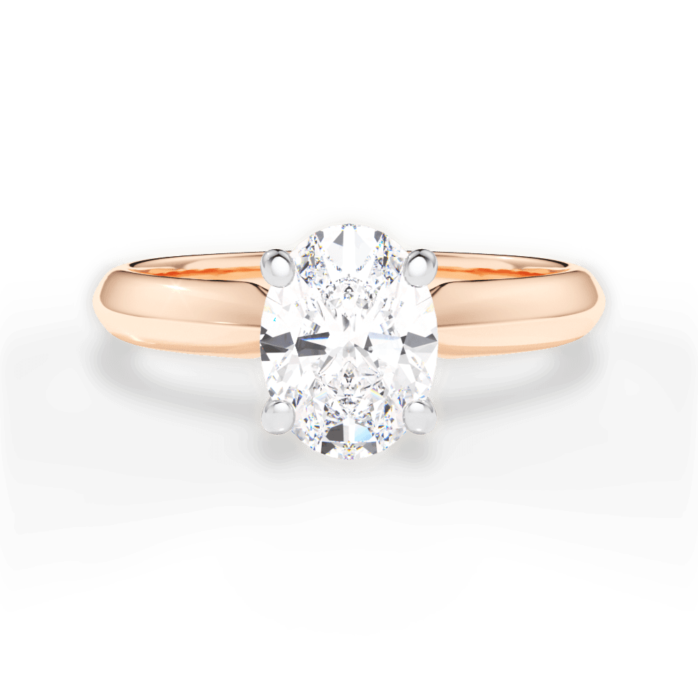 Aria Oval Cut Lab Grown Diamond 18Kt Rose Gold Engagement Ring
