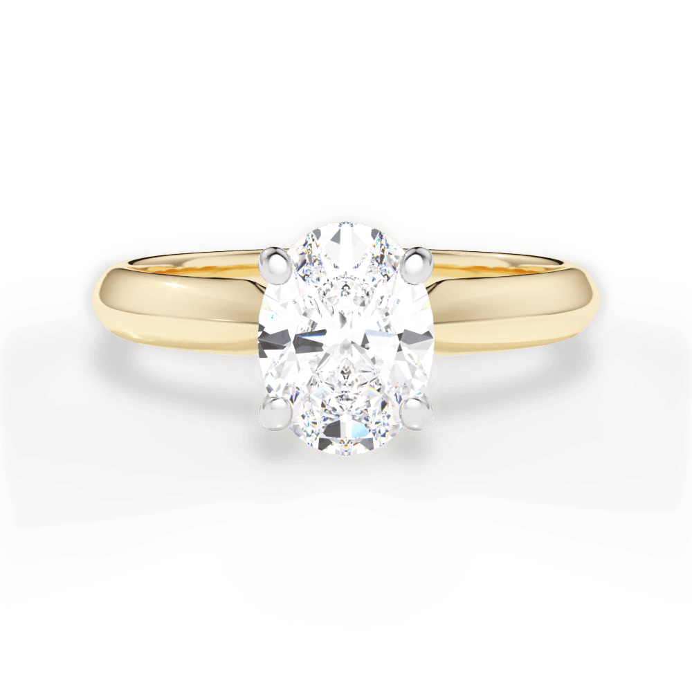 Aria Oval Cut Lab Grown Diamond 18Kt Yellow Gold Engagement Ring