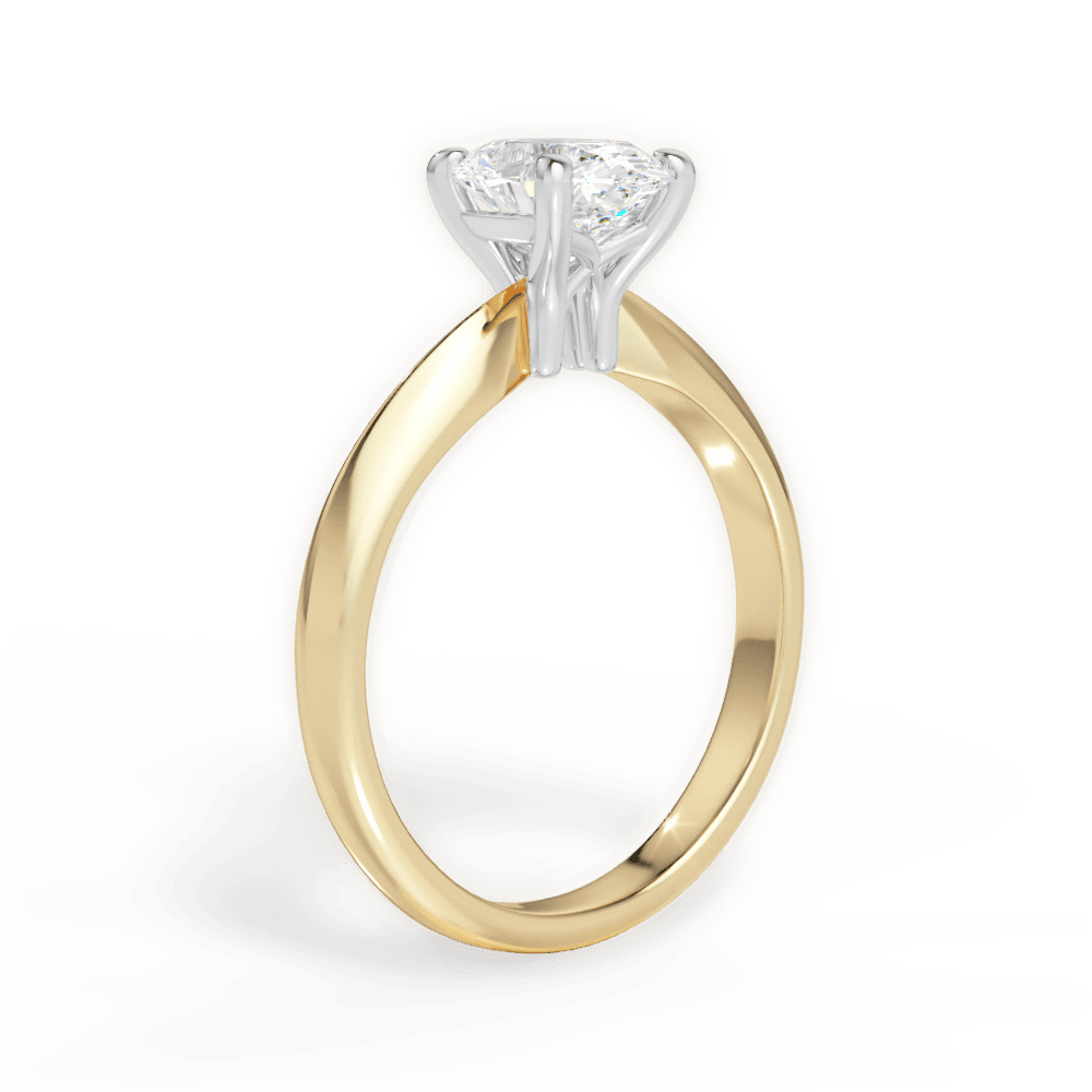 Aria Oval Cut Lab Grown Diamond 18Kt Yellow Gold Engagement Ring - View 3