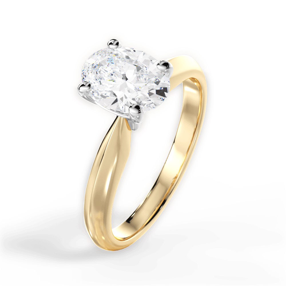 Aria Oval Cut Lab Grown Diamond 18Kt Yellow Gold Engagement Ring - View 2