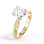 Aria Oval Cut Lab Grown Diamond 18Kt Yellow Gold Engagement Ring - View 2