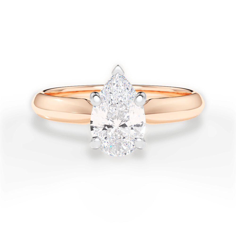 Aria Pear Cut Lab Grown Diamond 18Kt Rose Gold Engagement Ring