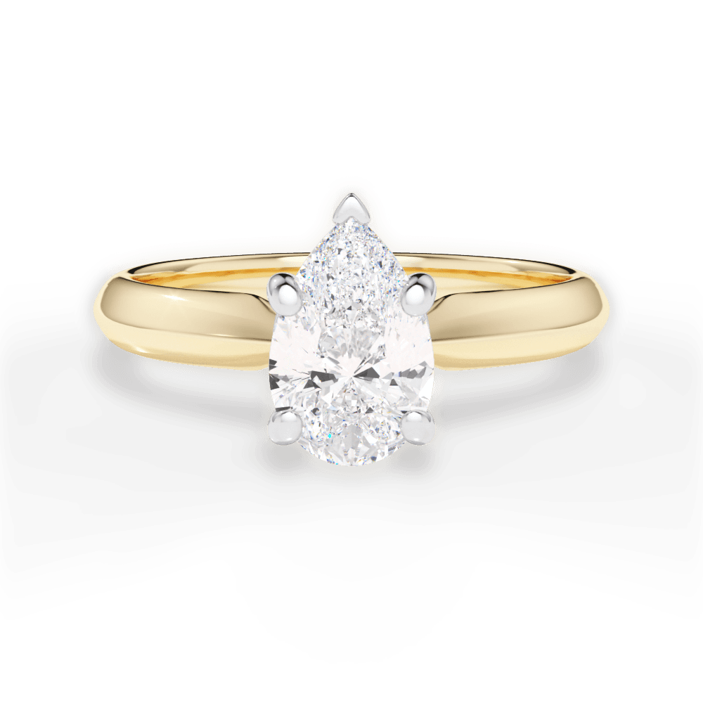 Aria Pear Cut Lab Grown Diamond 18Kt Yellow Gold Engagement Ring