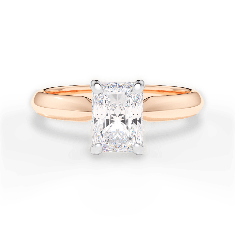 Aria Radiant Cut Lab Grown Diamond 18Kt Rose Gold Engagement Ring