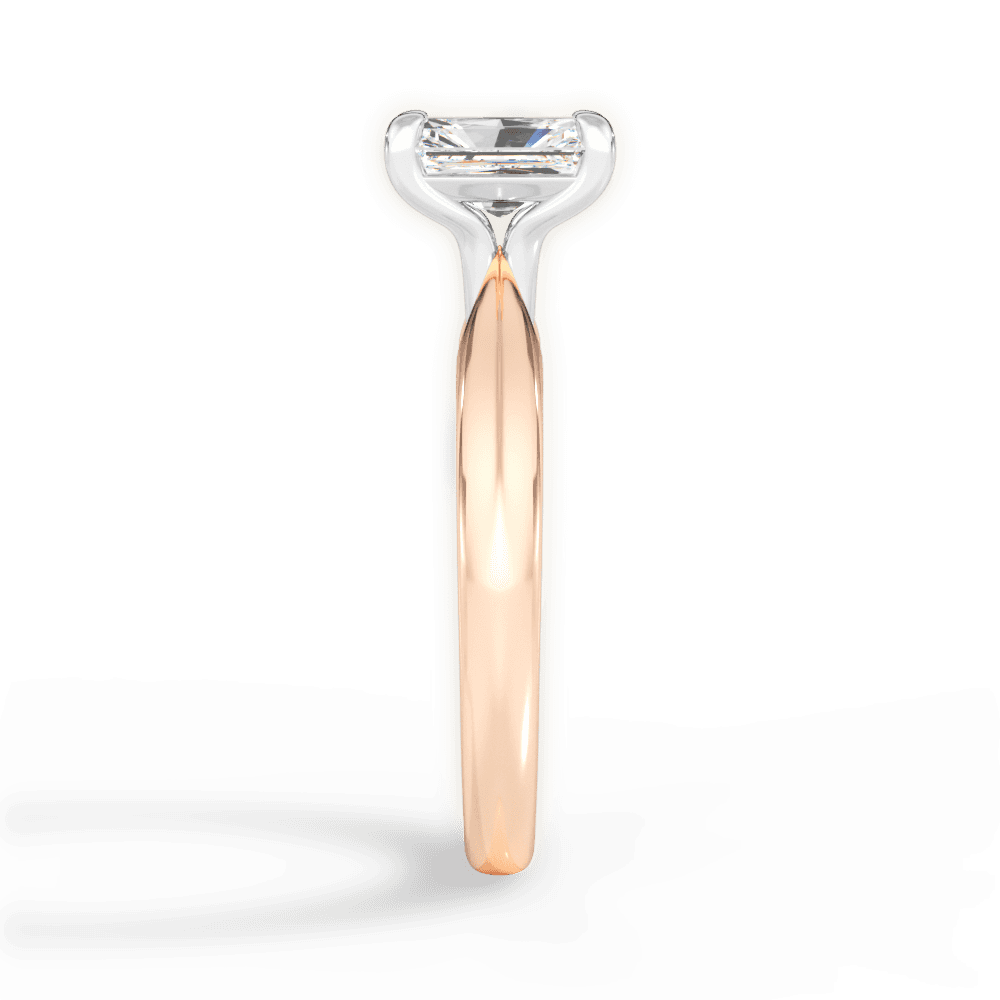 Aria Radiant Cut Lab Grown Diamond 18Kt Rose Gold Engagement Ring - View 2