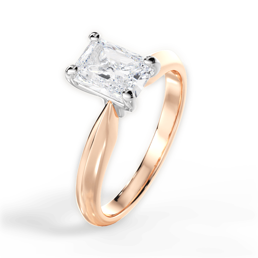 Aria Radiant Cut Lab Grown Diamond 18Kt Rose Gold Engagement Ring - View 3