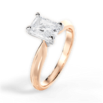 Aria Radiant Cut Lab Grown Diamond 18Kt Rose Gold Engagement Ring - View 3