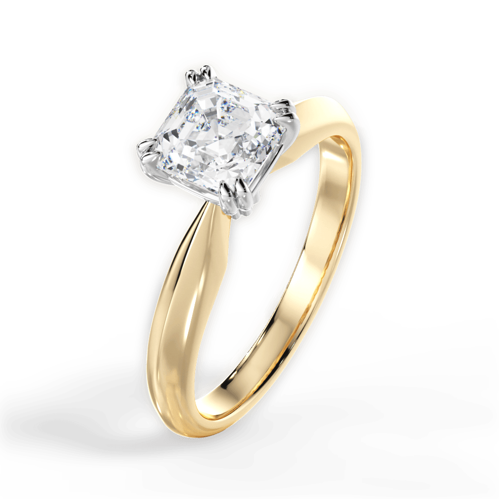 Anastasia Asscher Cut Lab Grown Diamond 18Kt Yellow Gold Engagement Ring - View 4