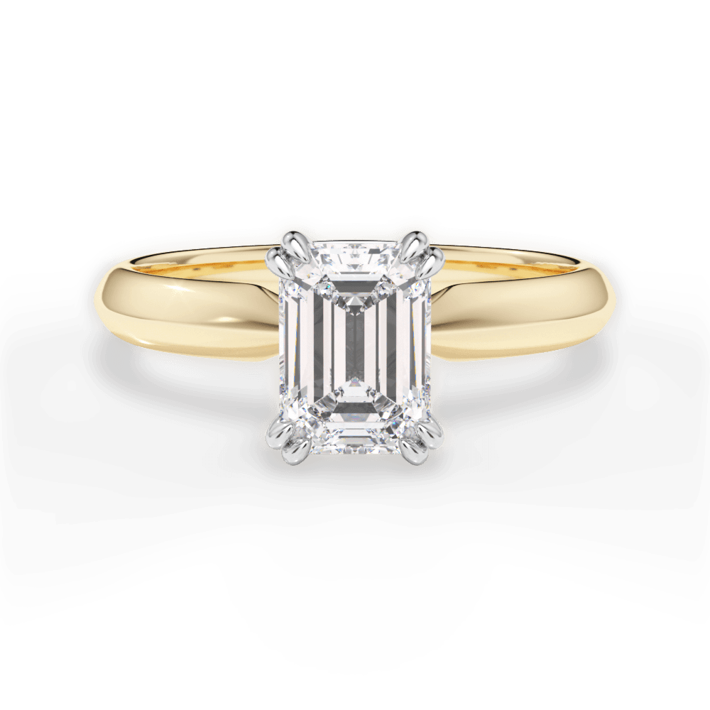 Anastasia Emerald Cut Lab Grown Diamond 18Kt Yellow Gold Engagement Ring