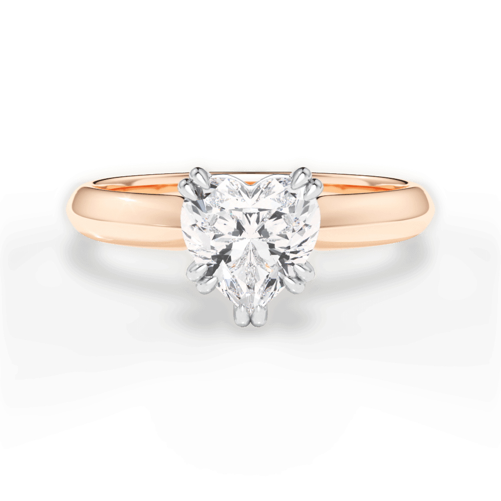 Anastasia Heart Cut Lab Grown Diamond 18Kt Rose Gold Engagement Ring