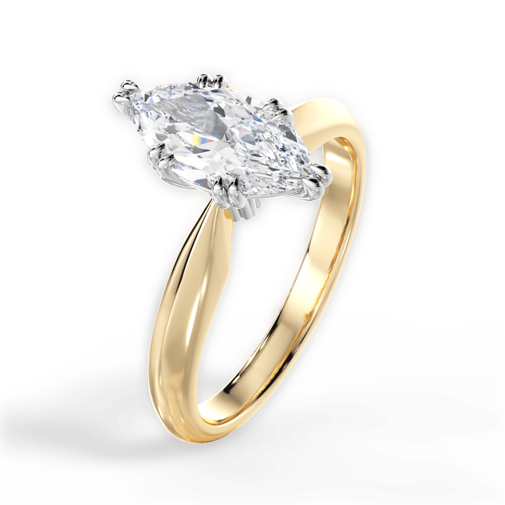 Anastasia Marquise Cut Lab Grown Diamond 18Kt Yellow Gold Engagement Ring - View 4