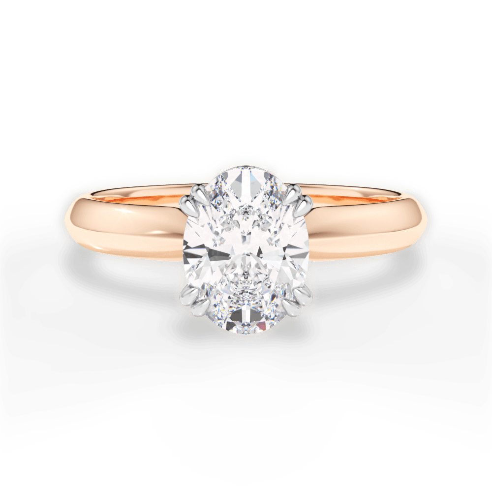 Anastasia Oval Cut Lab Grown Diamond 18Kt Rose Gold Engagement Ring