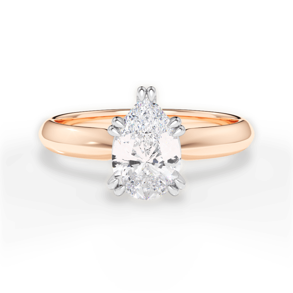 Anastasia Pear Cut Lab Grown Diamond 18Kt Rose Gold Engagement Ring