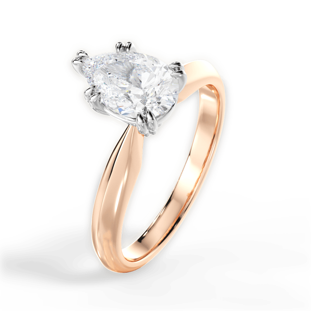 Anastasia Pear Cut Lab Grown Diamond 18Kt Rose Gold Engagement Ring - View 4