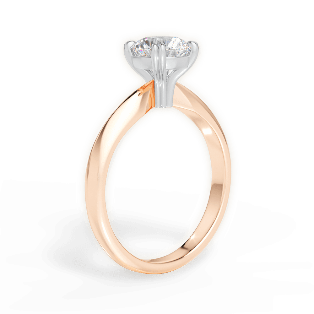 Anastasia Round Cut Lab Grown Diamond 18Kt Rose Gold Engagement Ring - View 3