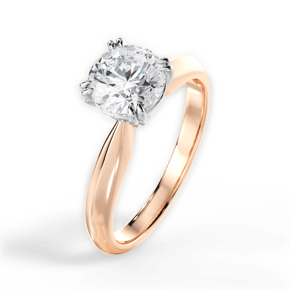 Anastasia Round Cut Lab Grown Diamond 18Kt Rose Gold Engagement Ring - View 4