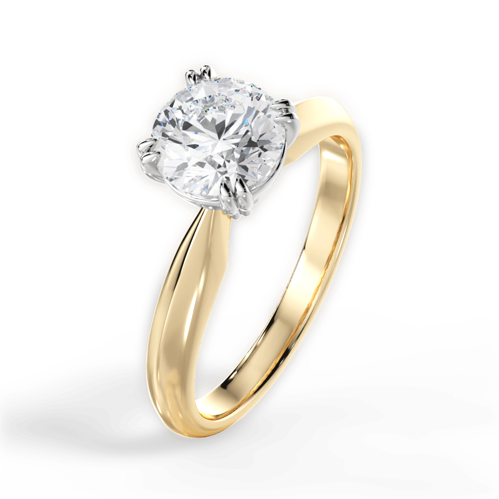 Anastasia Round Cut Lab Grown Diamond 18Kt Yellow Gold Engagement Ring - View 3