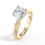 Anastasia Round Cut Lab Grown Diamond 18Kt Yellow Gold Engagement Ring - View 3