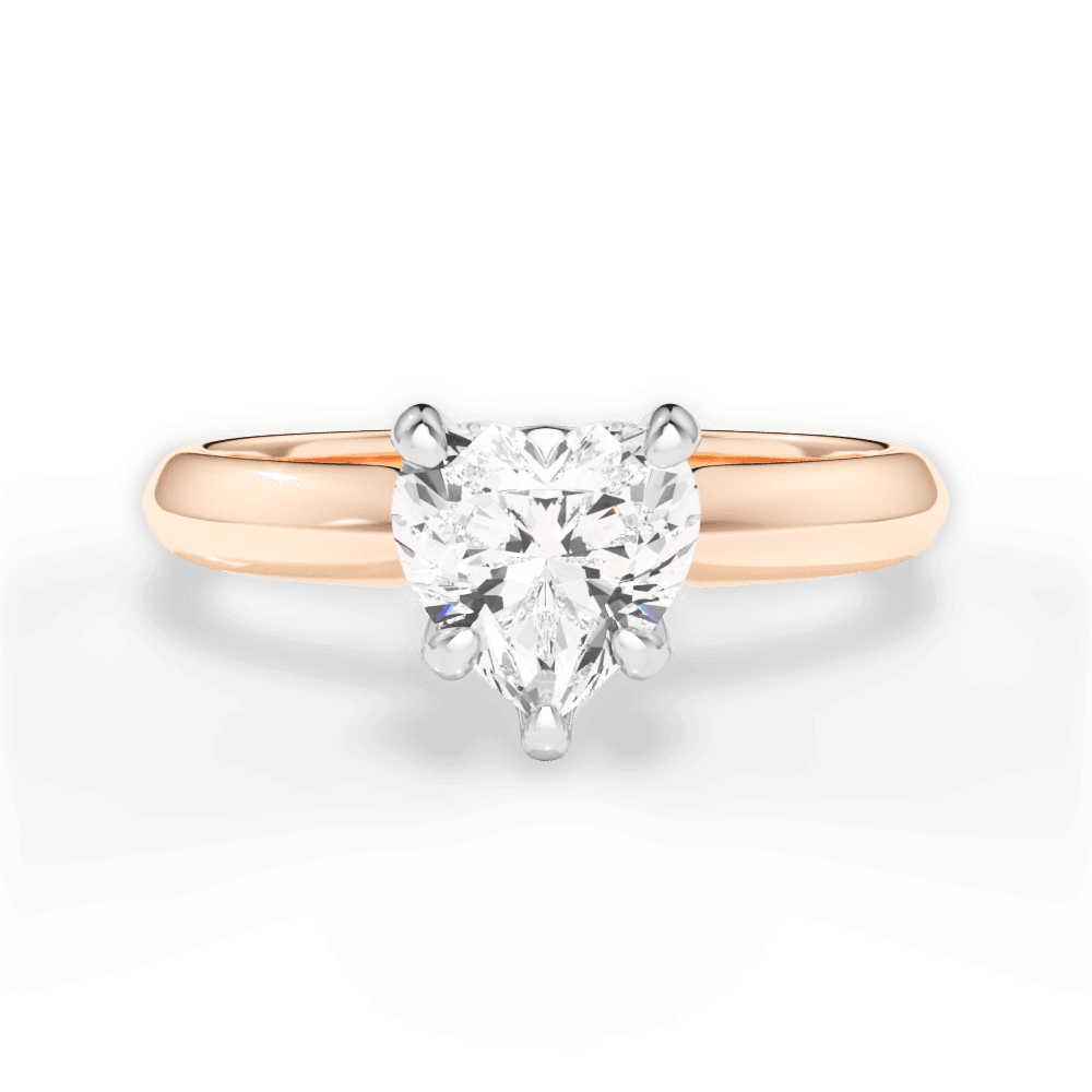 Amanda Heart Cut Lab Grown Diamond 18Kt Rose Gold Engagement Ring
