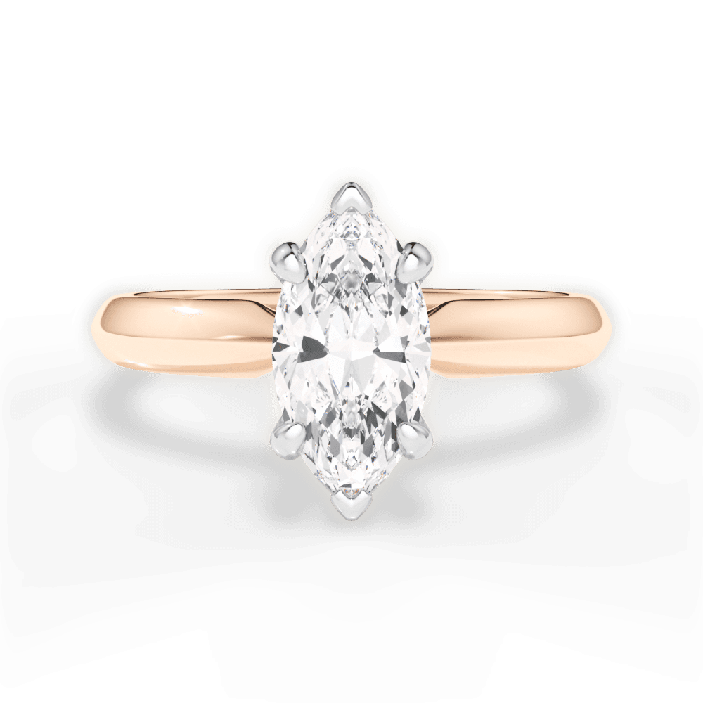 Amanda Marquise Cut Lab Grown Diamond 18Kt Rose Gold Engagement Ring