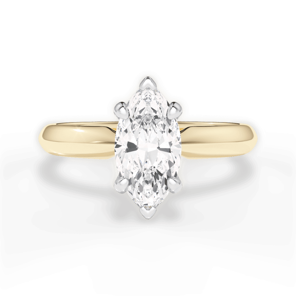 Amanda Marquise Cut Lab Grown Diamond 18Kt Yellow Gold Engagement Ring