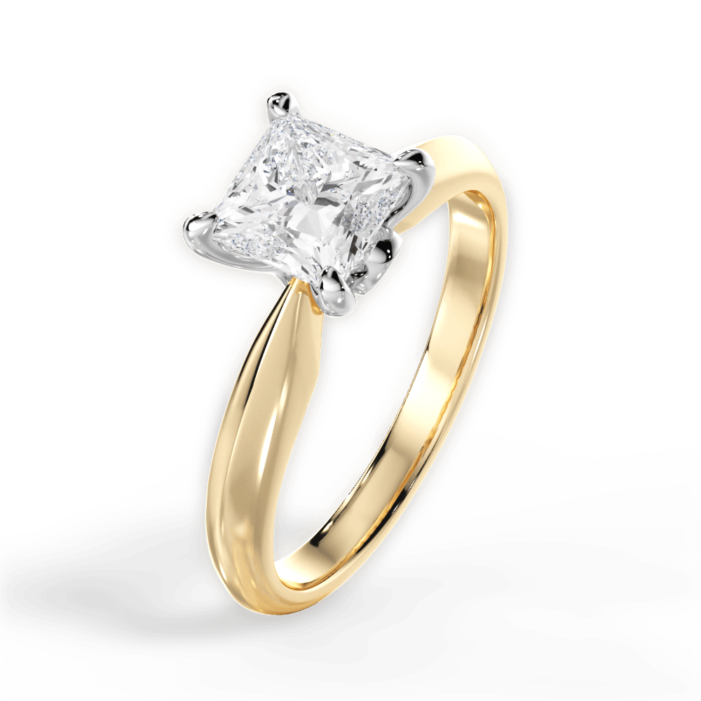 Amanda Princess Cut Lab Grown Diamond 18Kt Yellow Gold Engagement Ring - View 3