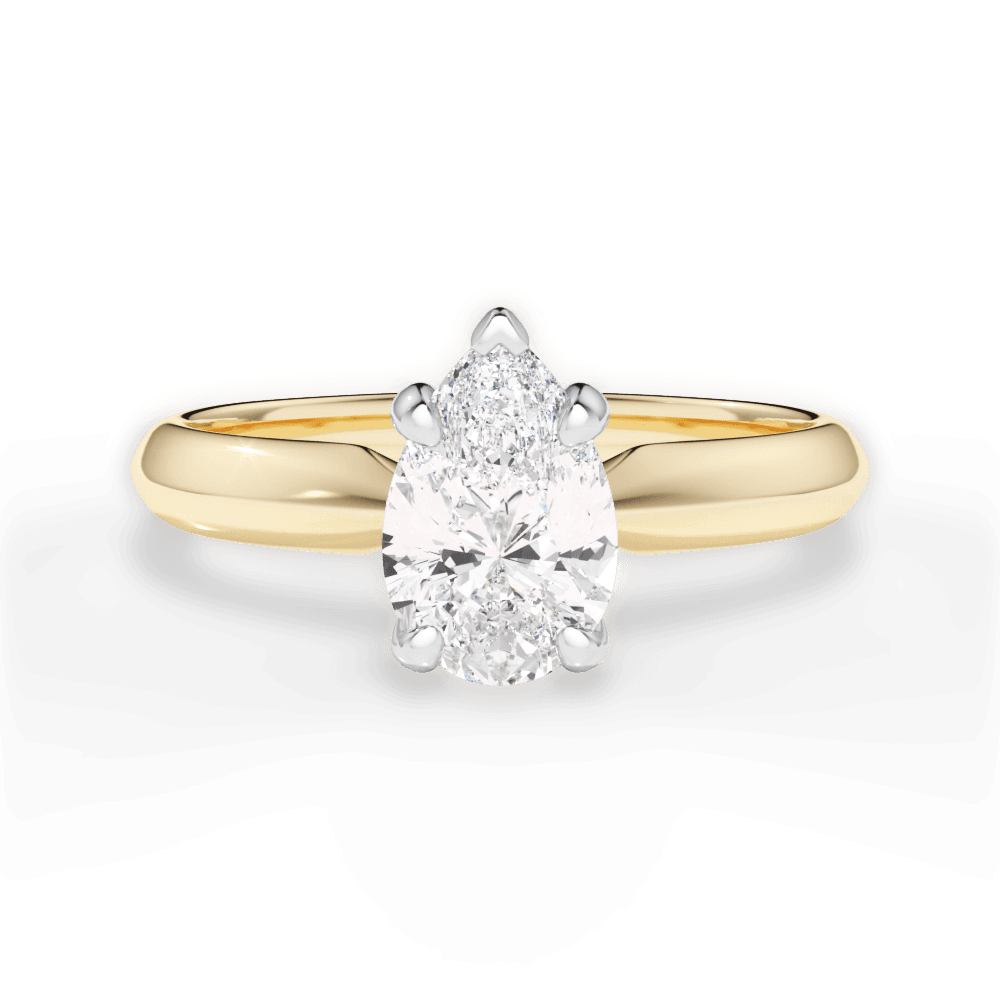 Amanda Pear Cut Lab Grown Diamond 18Kt Yellow Gold Engagement Ring
