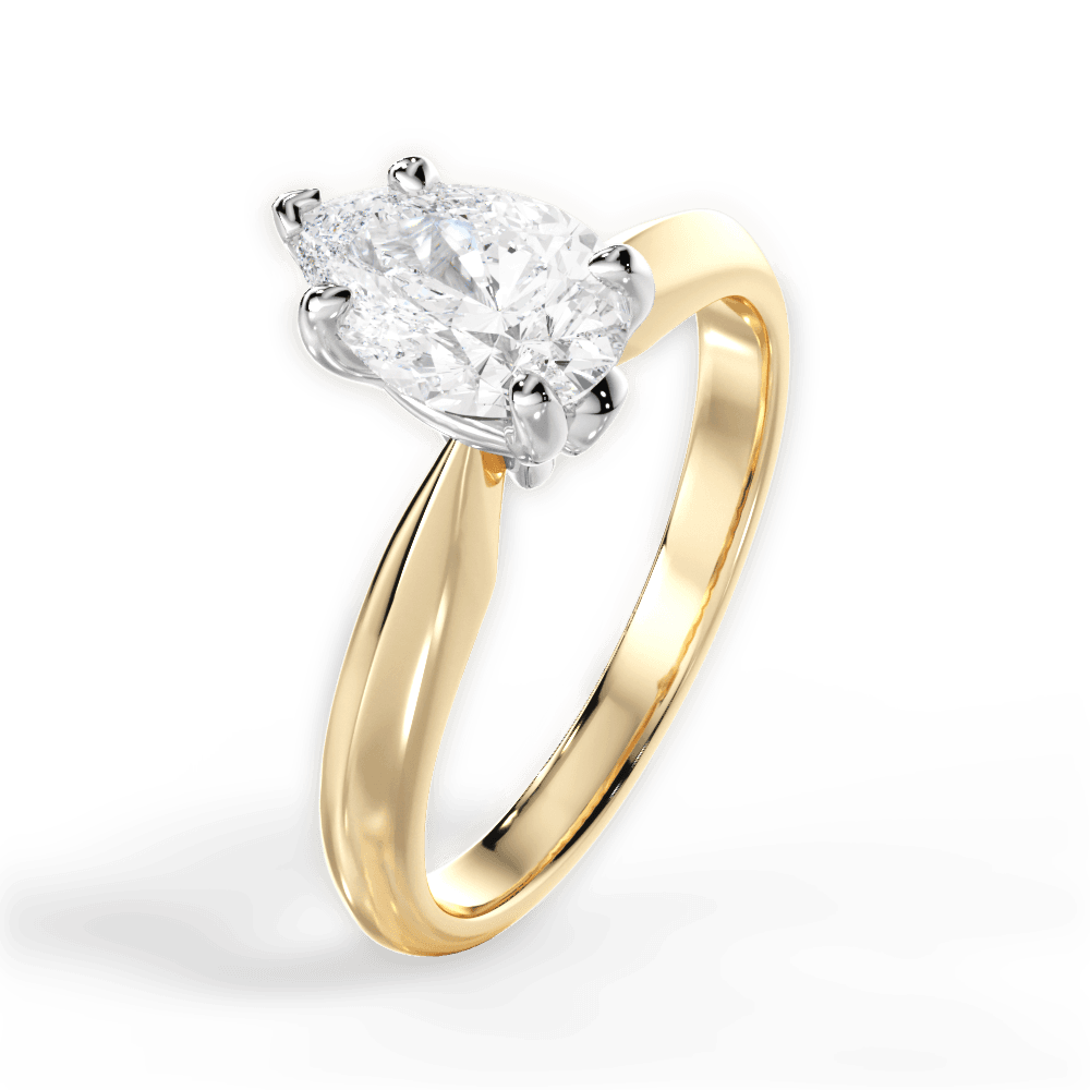 Amanda Pear Cut Lab Grown Diamond 18Kt Yellow Gold Engagement Ring - View 4