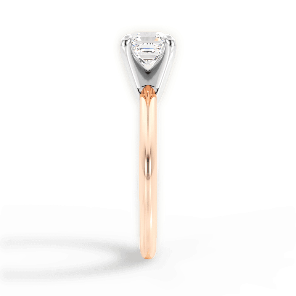 Alicia Asscher Cut Lab Grown Diamond 18Kt Rose Gold Engagement Ring - View 2
