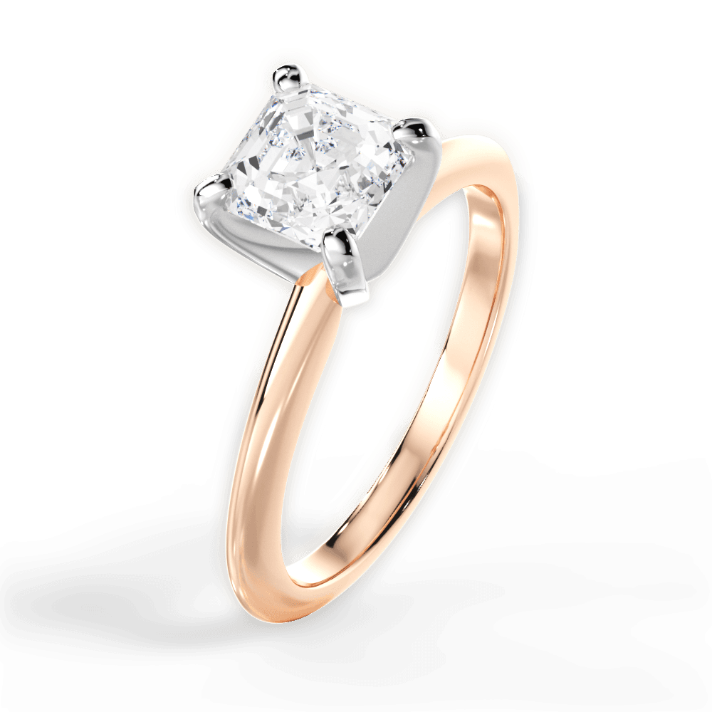 Alicia Asscher Cut Lab Grown Diamond 18Kt Rose Gold Engagement Ring - View 4