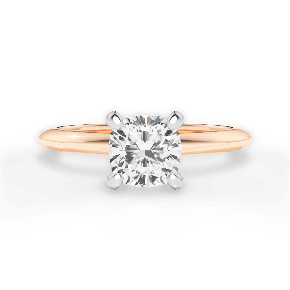 Alicia Cushion Cut Lab Grown Diamond 18Kt Rose Gold Engagement Ring