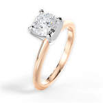 Alicia Cushion Cut Lab Grown Diamond 18Kt Rose Gold Engagement Ring - View 2