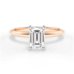 Alicia Emerald Cut Lab Grown Diamond 18Kt Rose Gold Engagement Ring