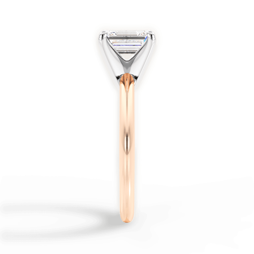 Alicia Emerald Cut Lab Grown Diamond 18Kt Rose Gold Engagement Ring - View 3