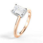 Alicia Emerald Cut Lab Grown Diamond 18Kt Rose Gold Engagement Ring - View 2