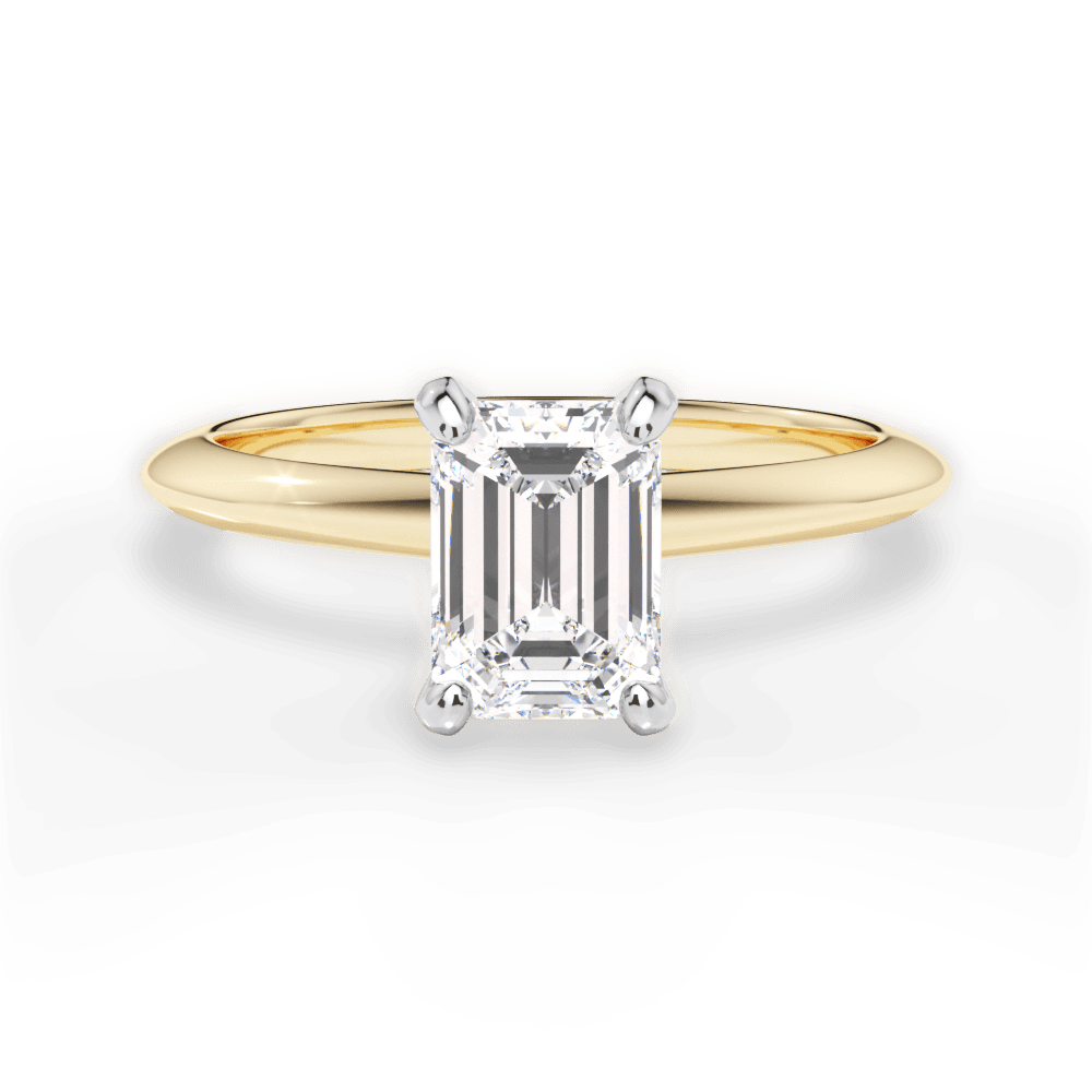 Alicia Emerald Cut Lab Grown Diamond 18Kt Yellow Gold Engagement Ring