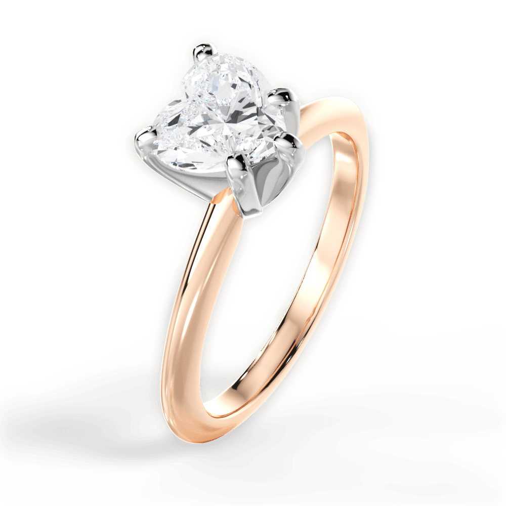 Alicia Heart Cut Lab Grown Diamond 18Kt Rose Gold Engagement Ring - View 3