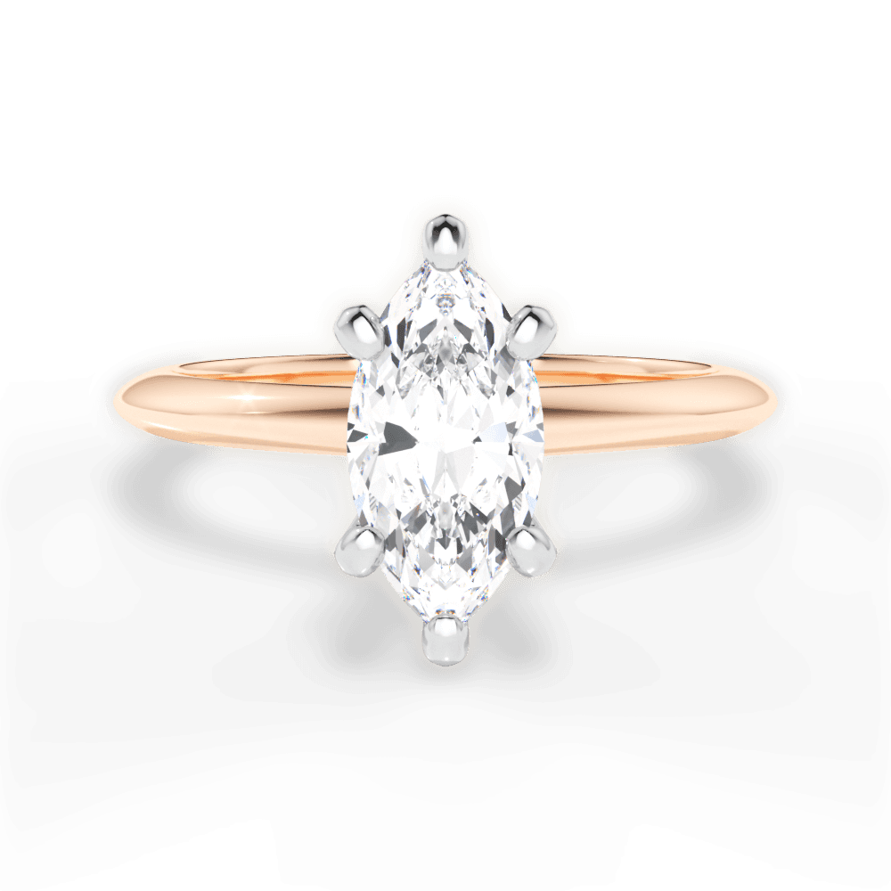 Alicia Marquise Cut Lab Grown Diamond 18Kt Rose Gold Engagement Ring