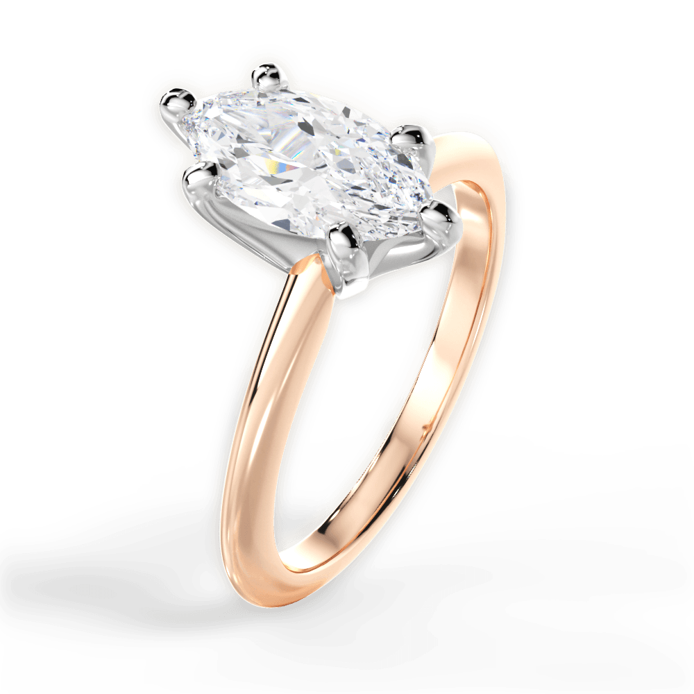 Alicia Marquise Cut Lab Grown Diamond 18Kt Rose Gold Engagement Ring - View 4