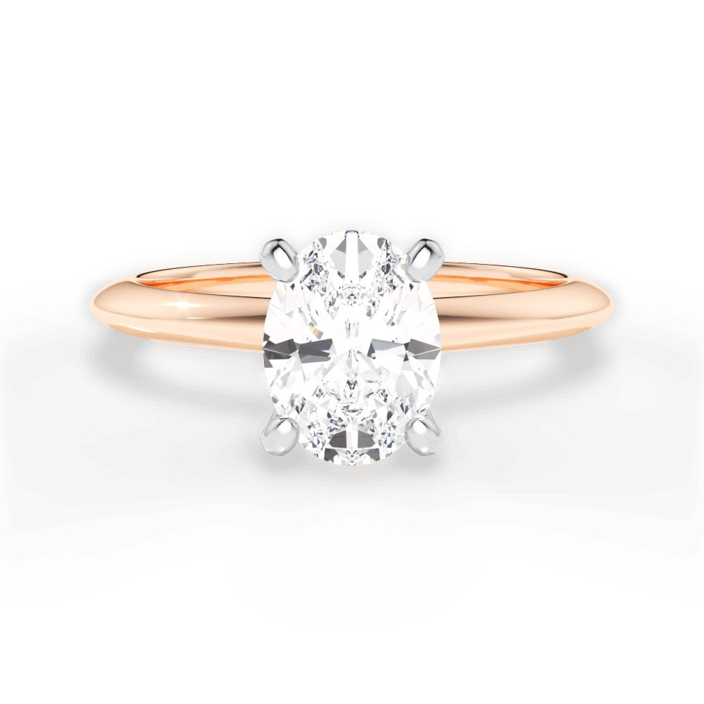 Alicia Oval Cut Lab Grown Diamond 18Kt Rose Gold Engagement Ring