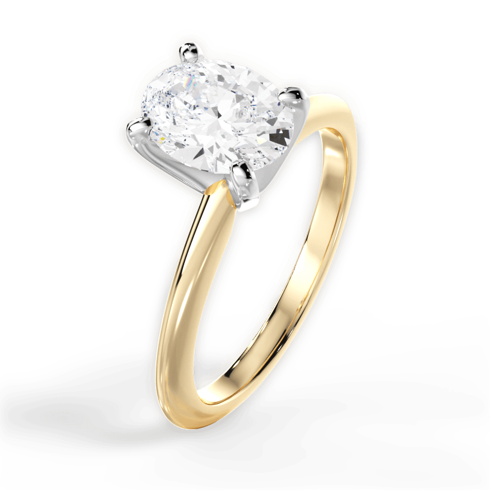 Alicia Oval Cut Lab Grown Diamond 18Kt Yellow Gold Engagement Ring - View 4