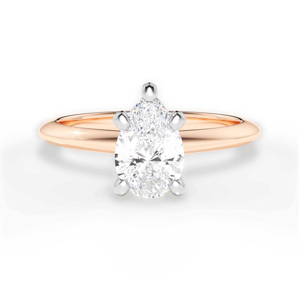 Alicia Pear Cut Lab Grown Diamond 18Kt Rose Gold Engagement Ring