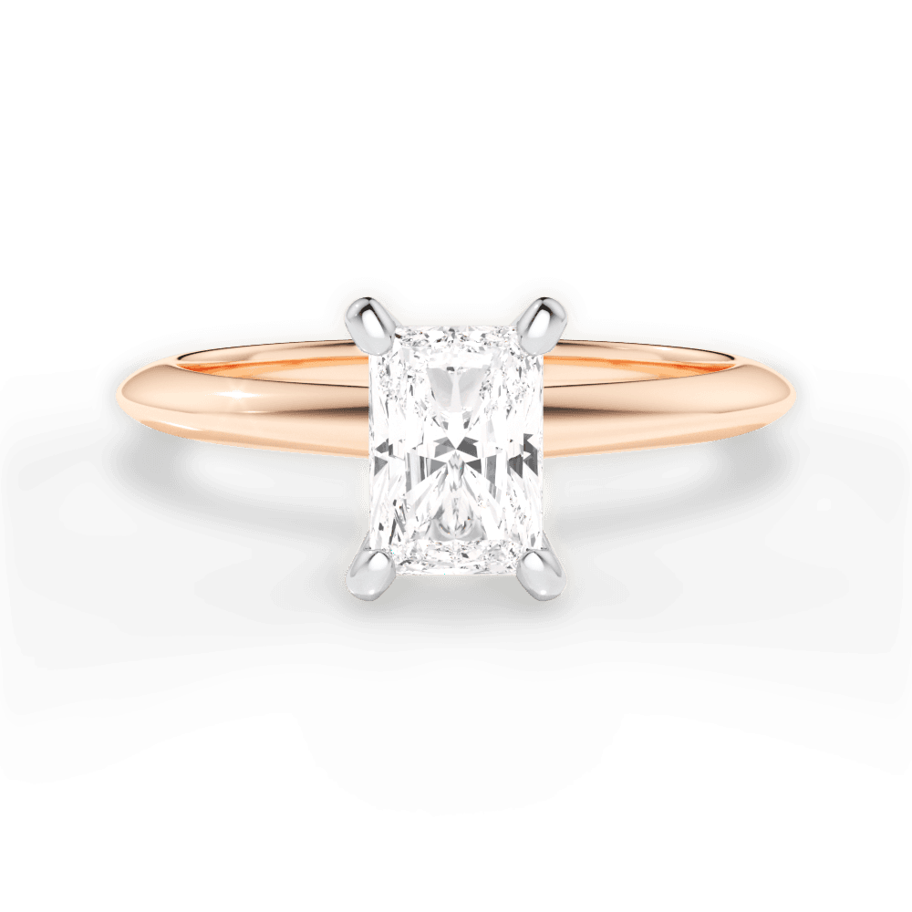 Alicia Radiant Cut Lab Grown Diamond 18Kt Rose Gold Engagement Ring