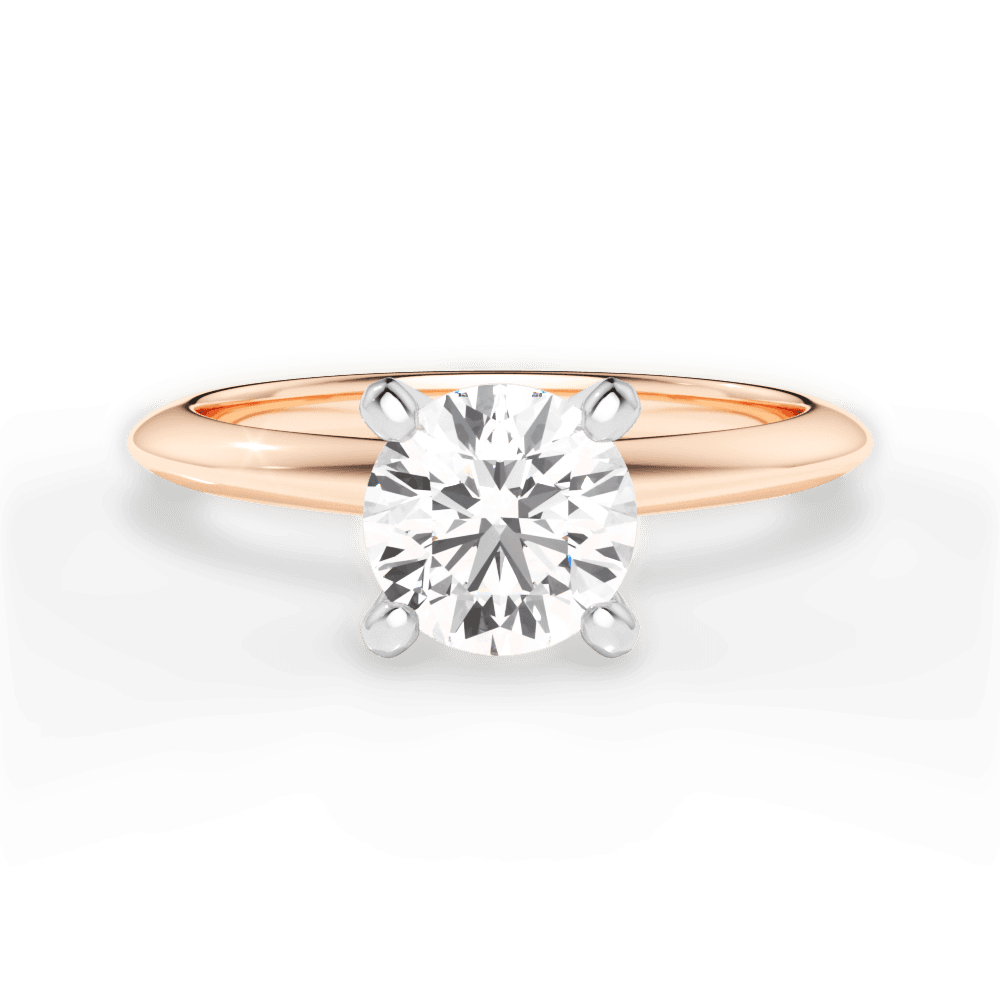 Alicia Round Cut Lab Grown Diamond 18Kt Rose Gold Engagement Ring