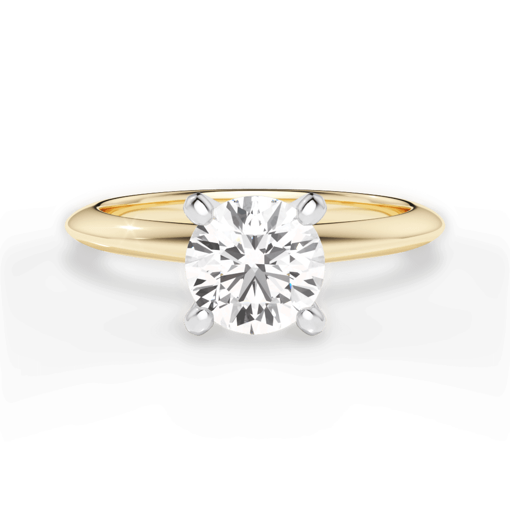Alicia Round Cut Lab Grown Diamond 18Kt Yellow Gold Engagement Ring