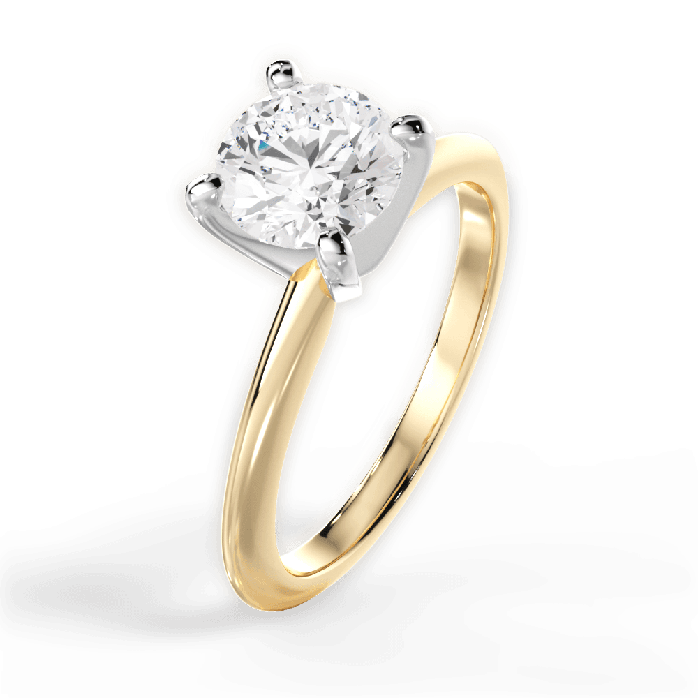 Alicia Round Cut Lab Grown Diamond 18Kt Yellow Gold Engagement Ring - View 2