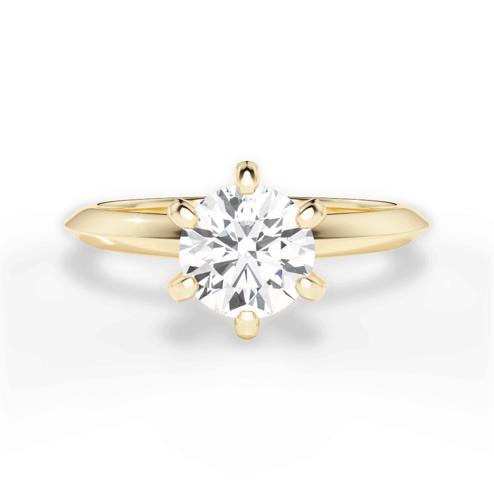 Celia Round Cut Lab Grown Diamond 18Kt Yellow Gold Engagement Ring